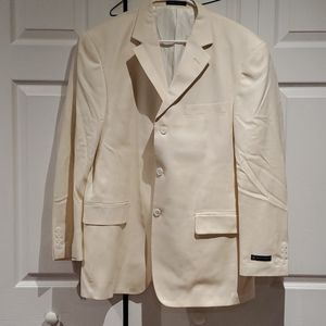 NWT Bachrach Cream Wool Cashmere Suit 42R 35W